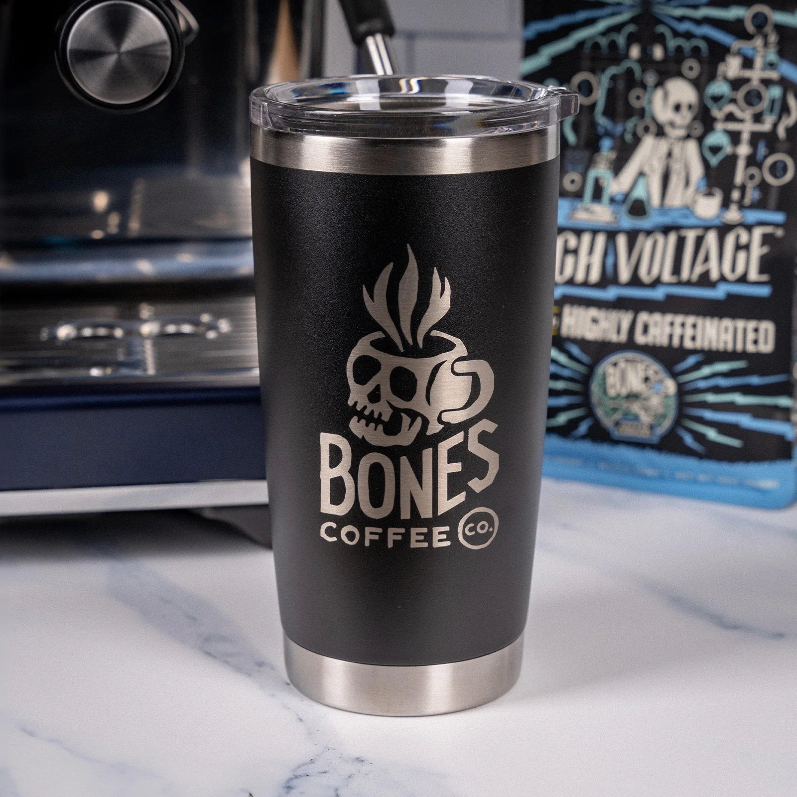 20 oz. Stainless Steel Hot/Cold Tumbler (Black) - Image 3