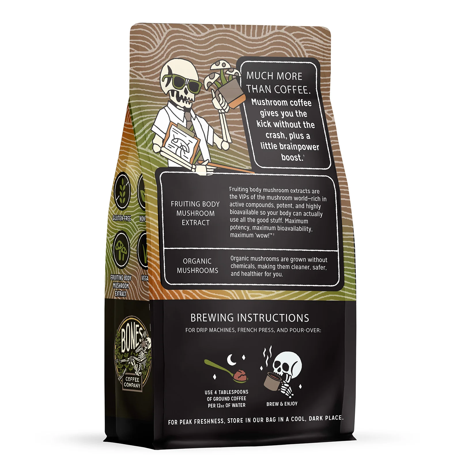 Better Brain Mushroom Coffee Dark Roast - 10oz - Image 2