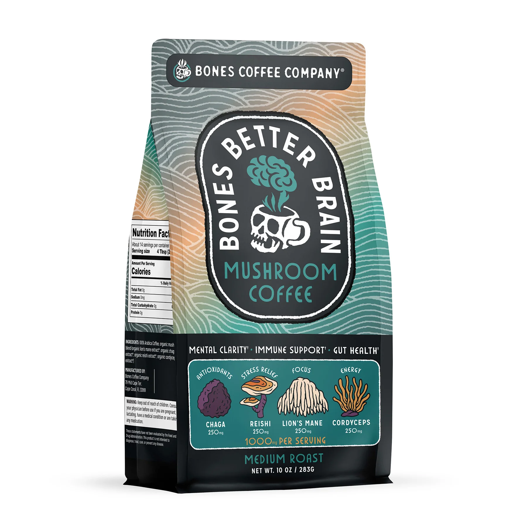 Better Brain Mushroom Coffee Medium Roast - 10oz