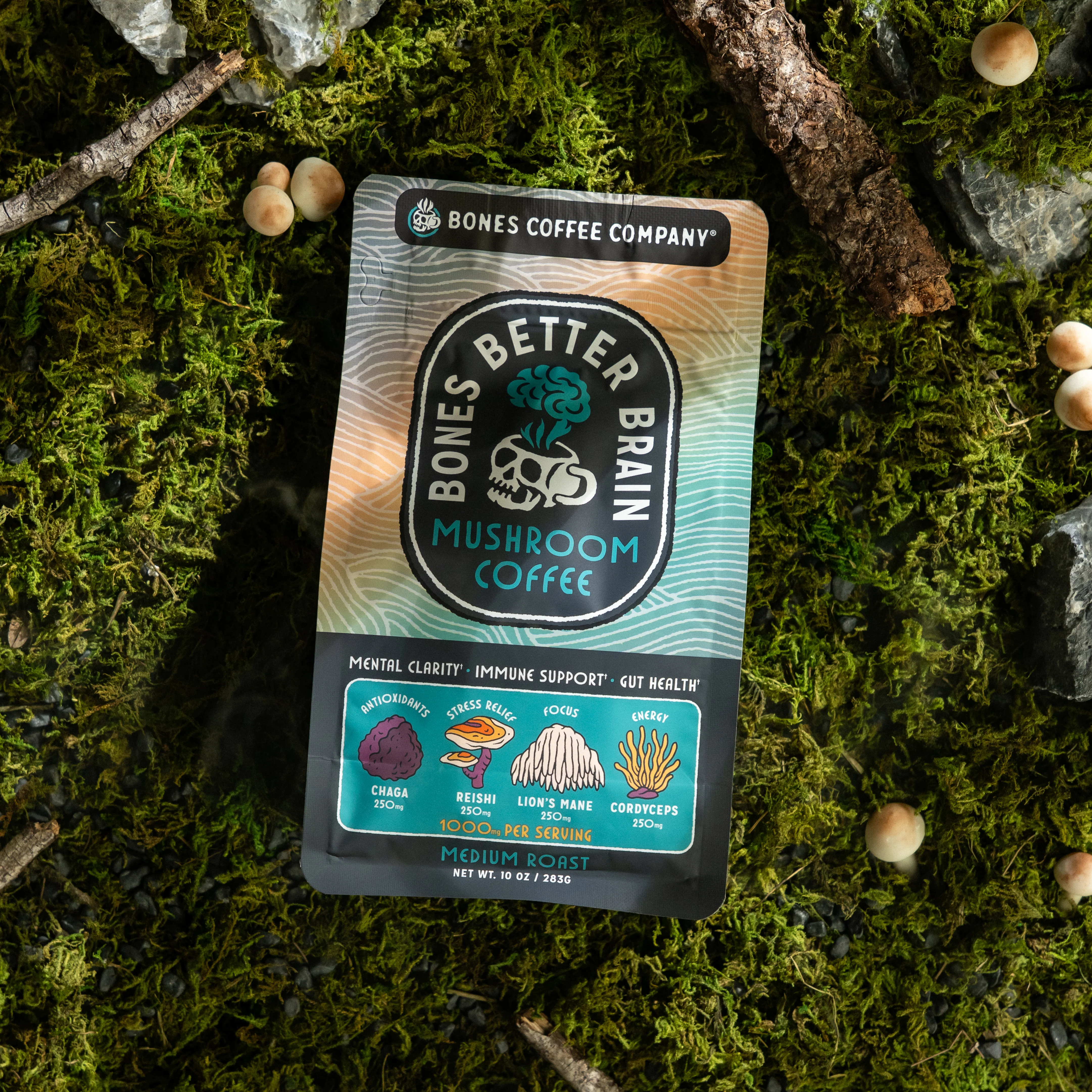 Better Brain Mushroom Coffee Medium Roast - 10oz - Image 3