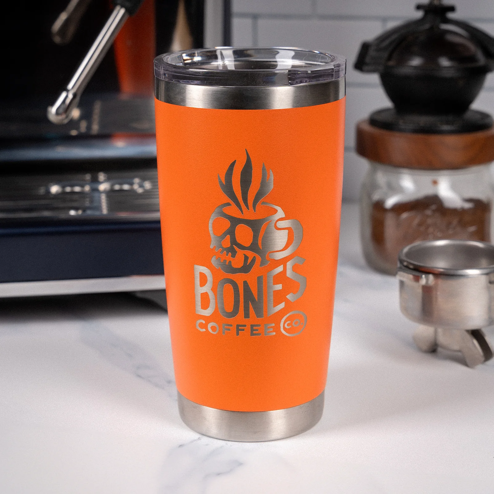 20oz. Stainless Steel Hot/Cold Tumbler (Orange) - Image 3